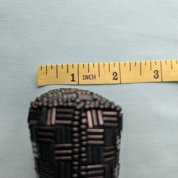 Vintage Black Beaded Phone/Cigarette/Tissue Pouch/Purse with Remove-able Strap - Picture 14 of 14